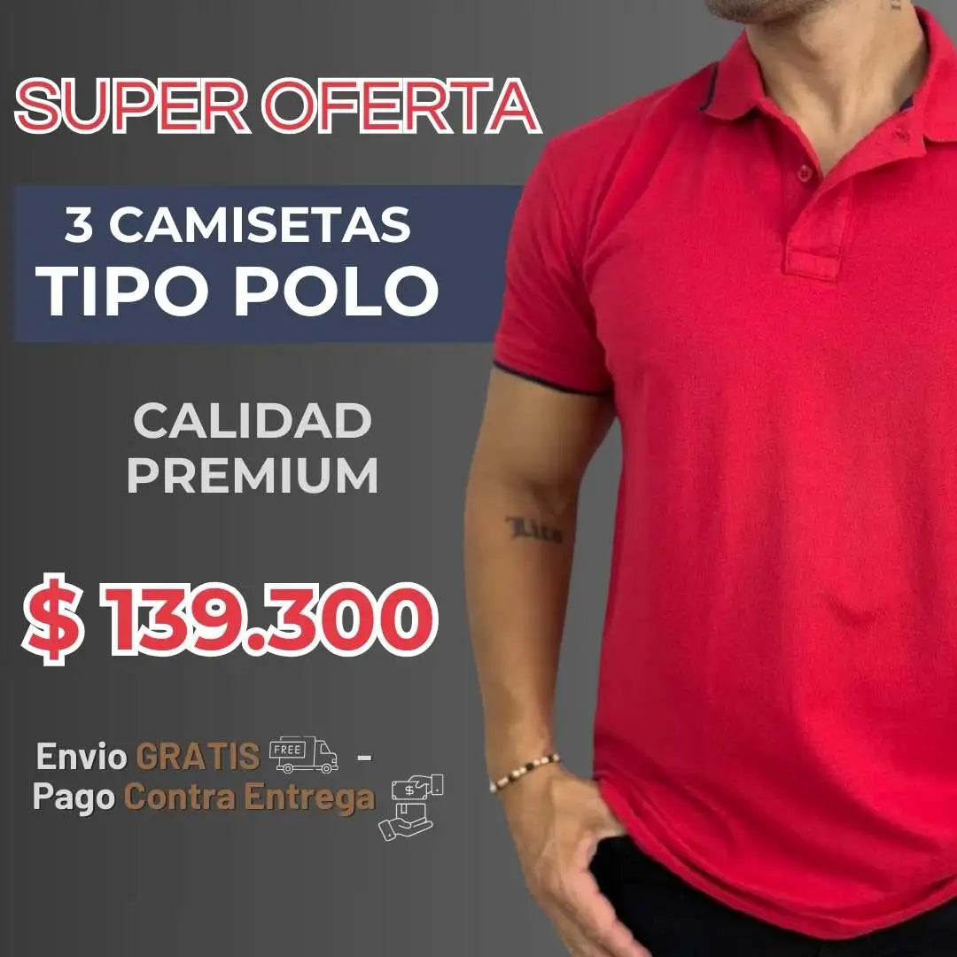 Pack X3 |Camiseta Tipo Polo Premium Combinada👕