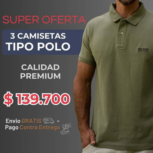Pack X3 |Camiseta Tipo Polo Premium H.B. Unicolor