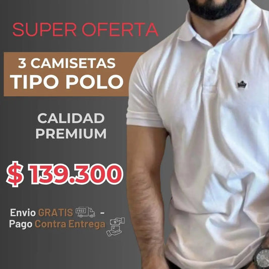 Pack X3 Camiseta Tipo Polo Varons Essentials